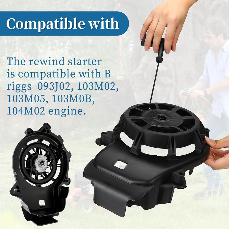 Bularie 594062 Recoil Starter Pull Start for B Riggs & S tratton 093J02 103M02 103M05 103M0B 104M02, S tens 150-002 Lawn Mower - Rewind Starter Pull Start Compatible with Craftsman HU Cad Toro Mower - Image 5